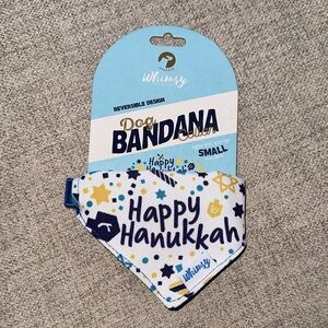 Whimsy Hanukkah Dog Bandana - Blue and White